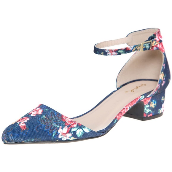 Shoes - Floral Ankle Strap Sandal